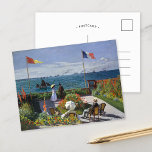 Postal Jardín en Sainte-Adresse | Claude Monet<br><div class="desc">Jardín en Sainte-Adresse o Jardin à Sainte-Adresse (1867) del impresionista francés Claude Monet. El cuadro representa una escena de ocio contemporáneo iluminada por el sol en la localidad costera de Sainte-Adresse,  en Monet. Utilice las herramientas de diseño para agregar texto personalizado o personalizar la imagen.</div>