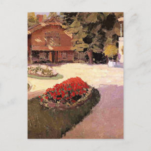 Postal Jardín en Yerres, pintura de arte fino,
