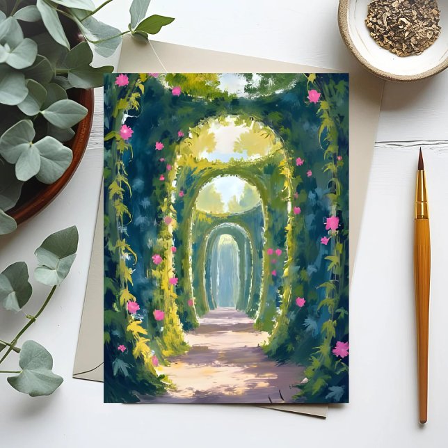 Postal Jardín Encantado | Pintura de Arco Floral (Subido por el creador)