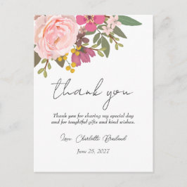 Postal Jardín Floral Rosa Fiesta de Despedida de Soltera 