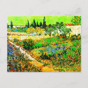 Postal Jardín floreciente con el Bello Artes de Van Gogh