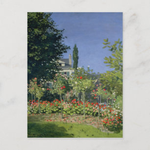 Postal Jardín floreciente de Claude Monet el en