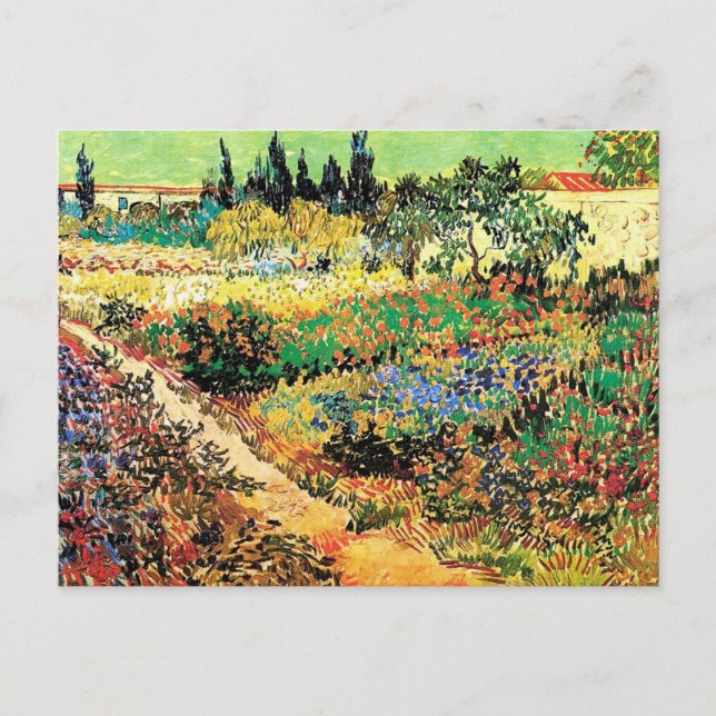 Postal Jardín florido con sendero, Vincent van Gogh (Anverso)