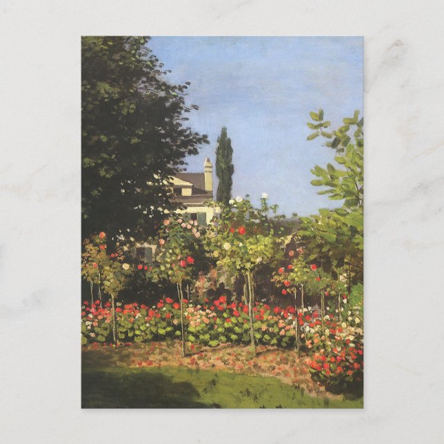 Postal Jardín florido en Sainte Adresse por Claude Monet (Anverso)