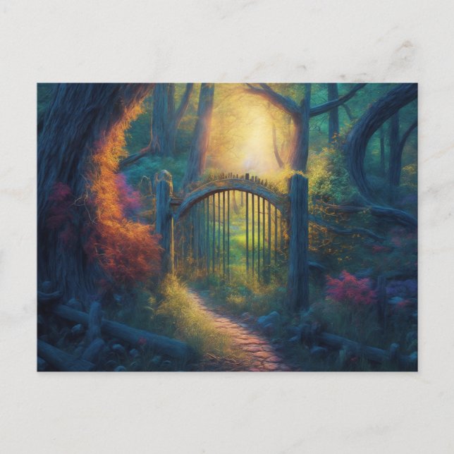 Postal Jardín forestal encantado | Arte digital (Anverso)
