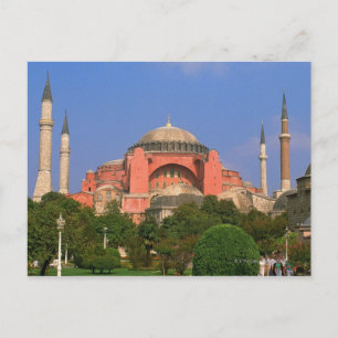 Postal Jardín frente a un museo, Aya Sofya