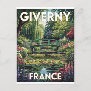 Postal Jardín Giverny Monet Francia Escena Acuática Flora