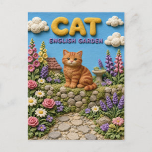 Postal Jardín inglés moderno de KlayKoo de gato