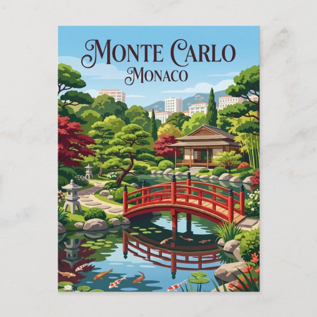 Postal Jardín Japonés Mónaco (Anverso)