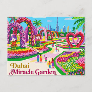Postal Jardín Milagroso de Dubái Emiratos Árabes Unidos
