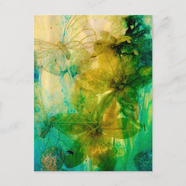 Postal "Jardín místico - Rays of Gold" original lírico (Anverso)