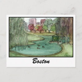 Postal Jardín público de Boston