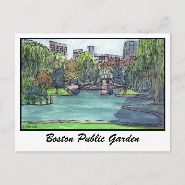 Postal Jardín público de Boston (Anverso)