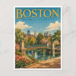 Postal Jardín Público de Boston Massachusetts GeoSaga