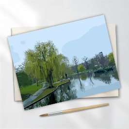 Postal Jardín Público de Boston Massachusetts Pintura