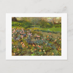 Postal Jardín Rosa por Renoir bello arte impresionista