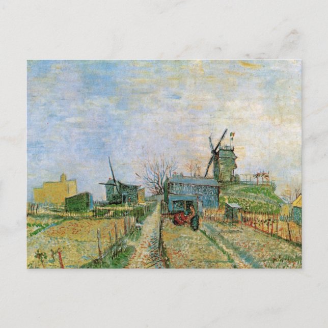 Postal Jardín vegetal de Montmartre por Vincent van Gogh (Anverso)