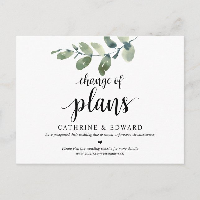 Postal Jardín verde, Invitación, pospuesto (Anverso)