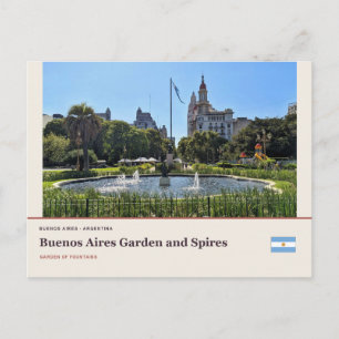 Postal Jardín y pináculos de Buenos Aires