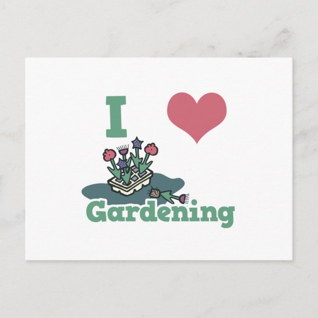 Postal jardinería de corazón (Anverso)