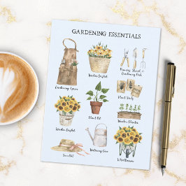 Postal Jardinería Esencial Sunflower Jardín Herramientas 