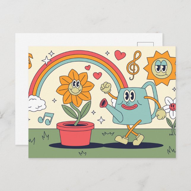 Postal Jardinería Retro Personalizado (Anverso / Reverso)
