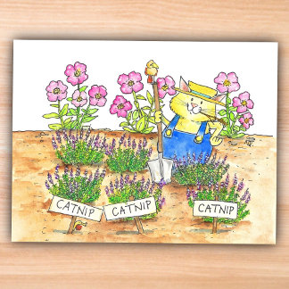 Postal Jardinero de gatos