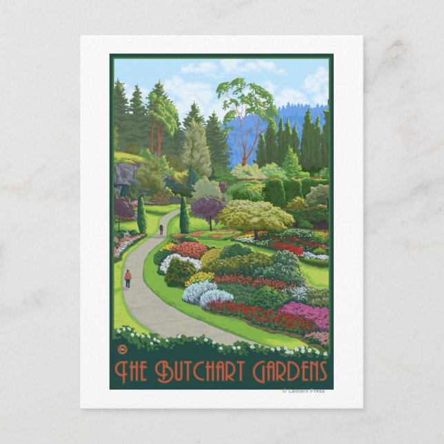 Postal Jardines Butchart - Bahía Brentwood (Anverso)
