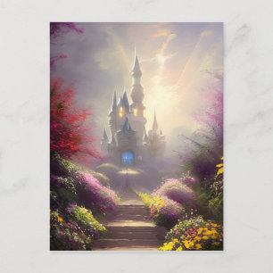 Postal Jardines de castillos de fantasía hermosos