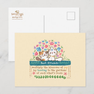 Postal Jardines de Mejores Amigos - Gatos Paisley y Migno