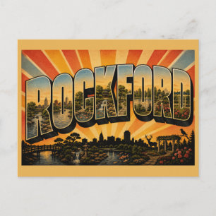 Postal Jardines de parques del río Rockford Illinois Arte