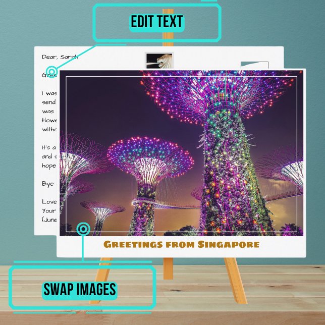 Postal Jardines de Singapur a orillas de la bahía de Nigh (Please enjoy our postcard and see the others in the collection.)