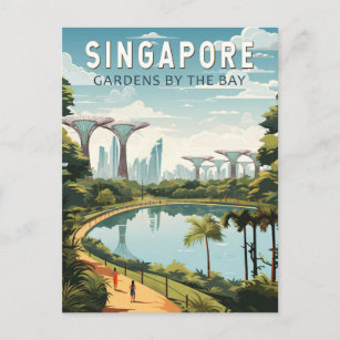 Postal Jardines De Singapur En La Bahía Viajes Vintage