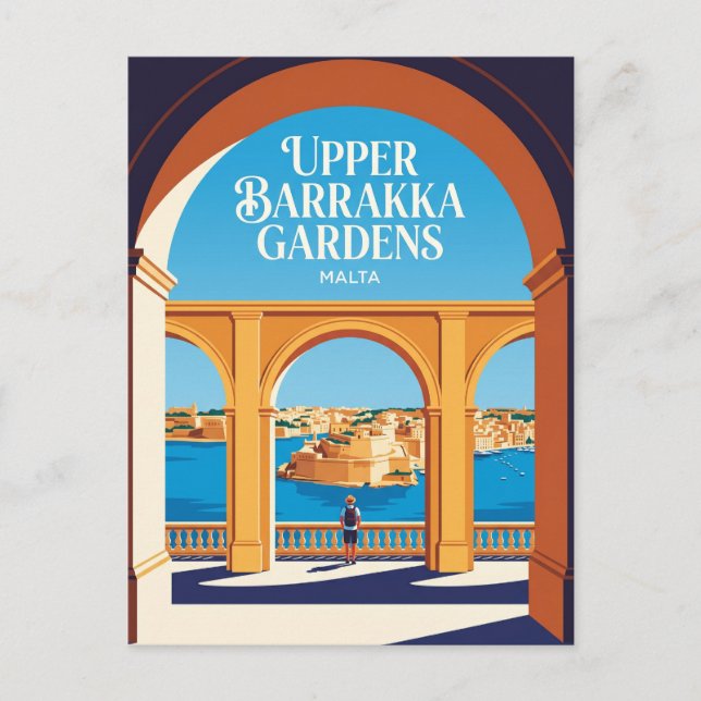 Postal Jardines de Upper Barrakka Malta (Anverso)