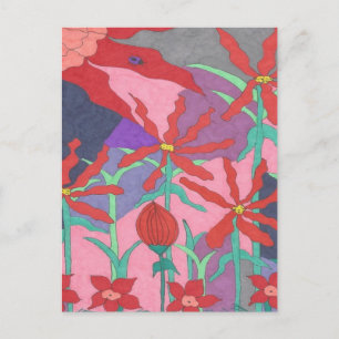 Postal Jardines de verano de noche