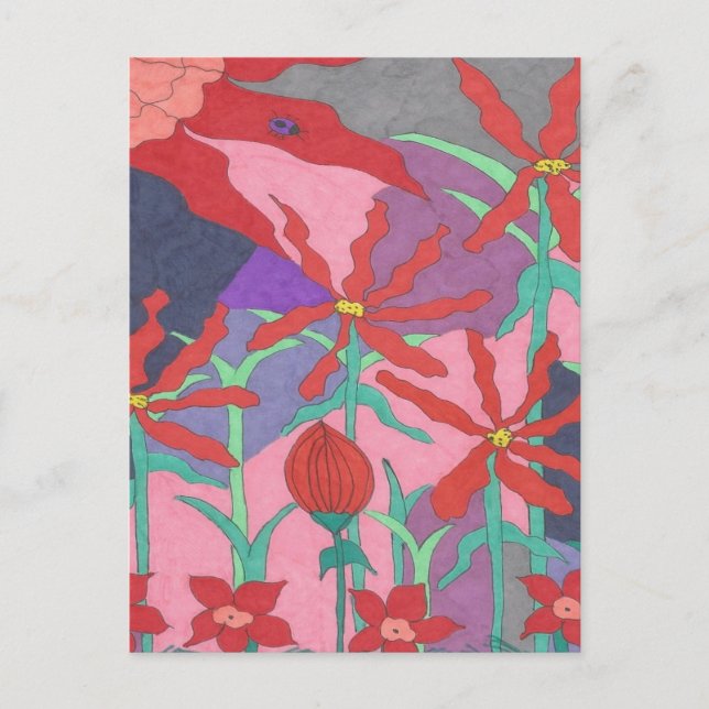 Postal Jardines de verano de noche (Anverso)