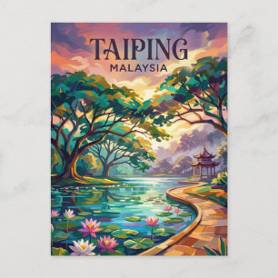 Postal Jardines del lago Taiping Malasia