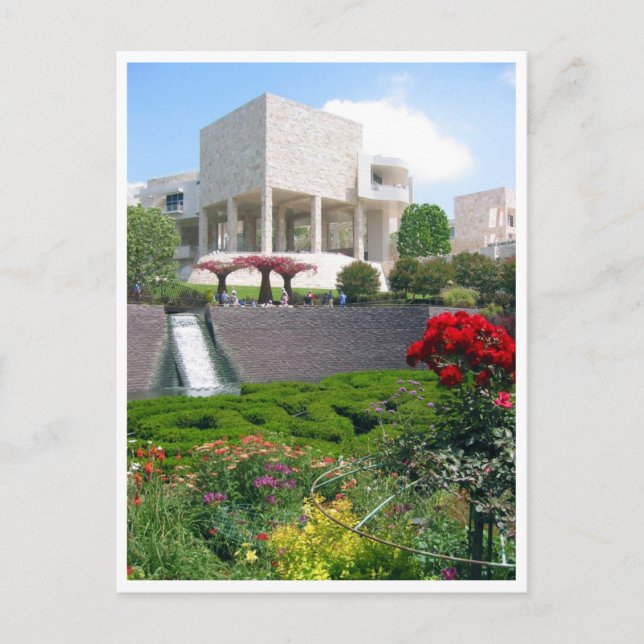 Postal jardines del museo getty (Anverso)