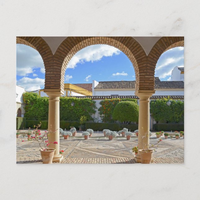 Postal Jardines del Palacio de Córdoba (Anverso)
