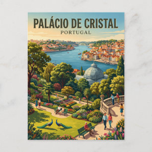 Postal Jardines del Palacio de Cristal Portugal