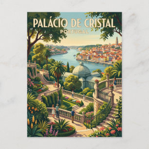 Postal Jardines del Palacio de Cristal Portugal