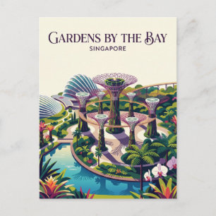 Postal Jardines junto a la Bahía Singapur