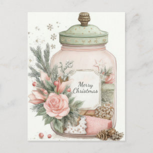 Postal Jarra de galletas de Navidad pastel festiva y eleg