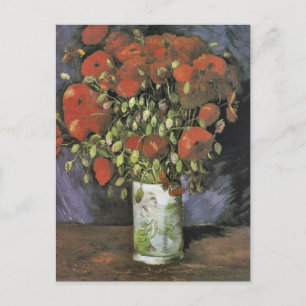 Postal Jarrón con amapolas rojas de Vincent Van Gogh