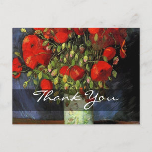 Postal Jarrón con amapolas rojas Vincent van Gogh.