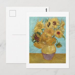Postal Jarrón con doce girasoles de Vincent van Gogh 
