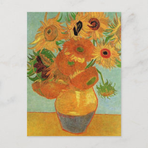 Postal Jarrón con doce girasoles, Vincent van Gogh
