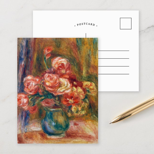 Postal Jarrón de Rosas | Renoir (Subido por el creador)