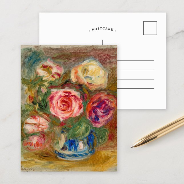 Postal Jarrón de Rosas | Renoir (Subido por el creador)