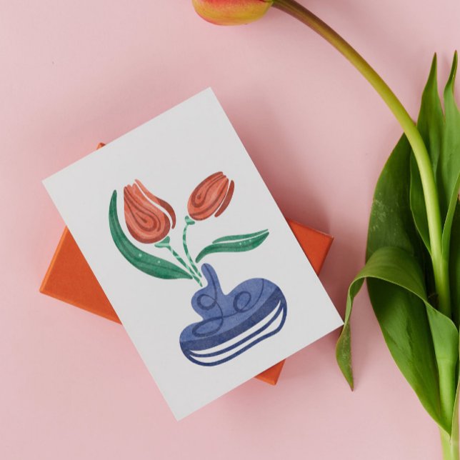 Postal Jarrón moderno con tulipanes | Arte de naturaleza  (Subido por el creador)
